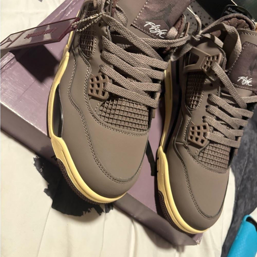 Jordan Taupe and Yellow Sneakers